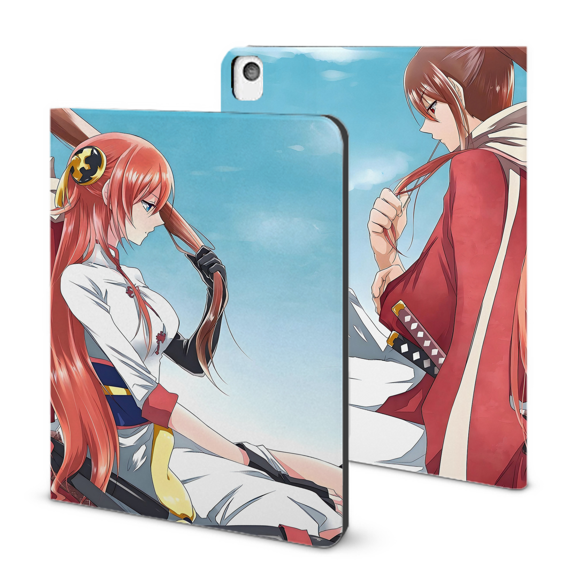 （画像用） ぎんたま 坂田銀時（さかたぎんとき） 神楽 志村新八（しむら しんぱち） GINTAMA Sakata Gintoki Kagura Shimura Shinpachi IPadケース ペンホルダー付き ブックスタイルデザイン